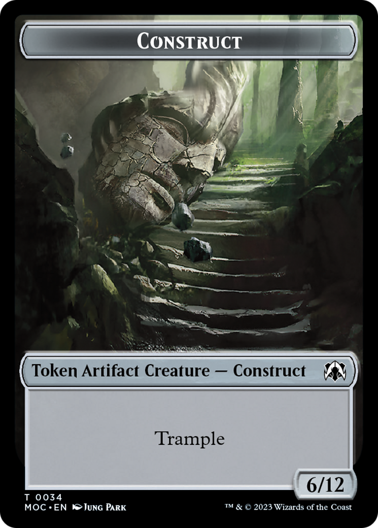 Phyrexian Golem // Construct Double-Sided Token [March of the Machine Commander Tokens] | Cracking-Singles