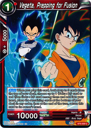 Vegeta, Prepping for Fusion [BT6-009] | Cracking-Singles