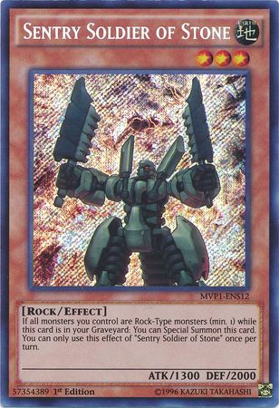 Sentry Soldier of Stone [MVP1-ENS12] Secret Rare | Cracking-Singles