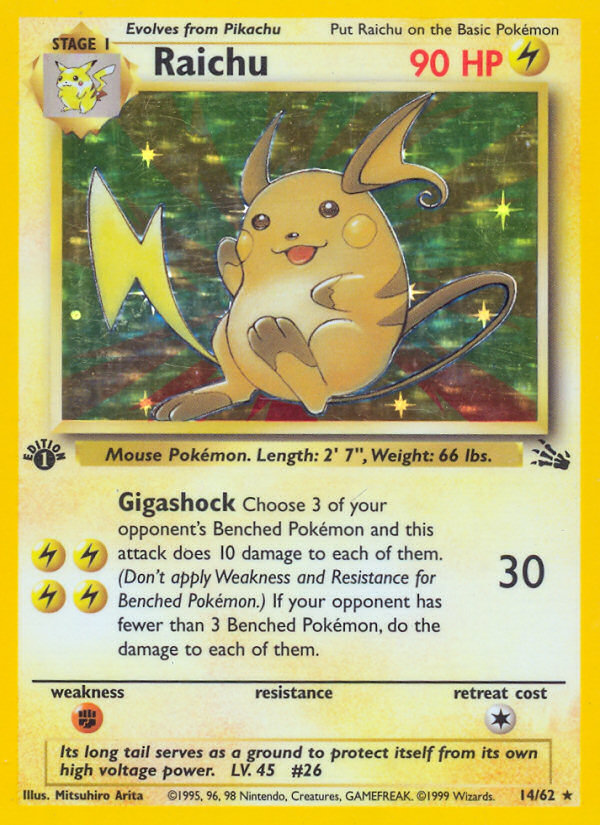 Raichu (14/62) [Fossil 1st Edition] | Cracking-Singles