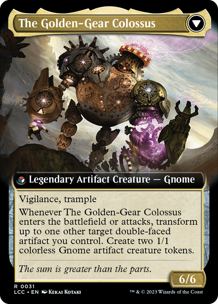 Tetzin, Gnome Champion // The Golden-Gear Colossus (Extended Art) [The Lost Caverns of Ixalan Commander] | Cracking-Singles