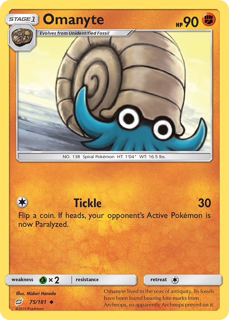 Omanyte (75/181) [Sun & Moon: Team Up] | Cracking-Singles