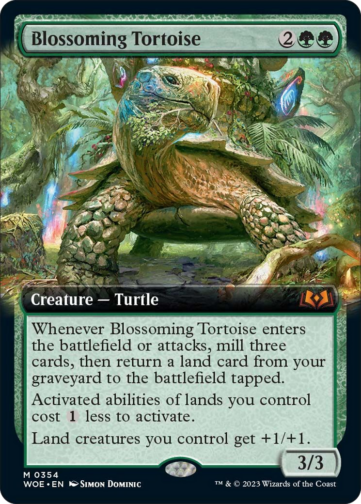 Blossoming Tortoise (Extended Art) [Wilds of Eldraine] | Cracking-Singles