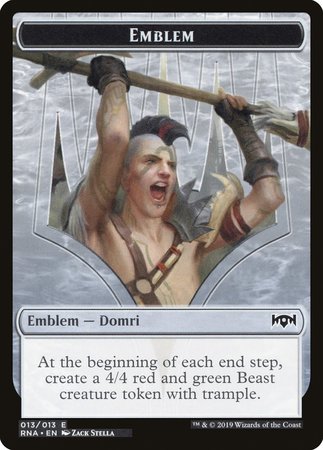 Emblem - Domri, Chaos Bringer [Ravnica Allegiance Tokens] | Cracking-Singles