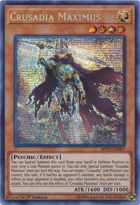 Crusadia Maximus [MP19-EN081] Prismatic Secret Rare | Cracking-Singles