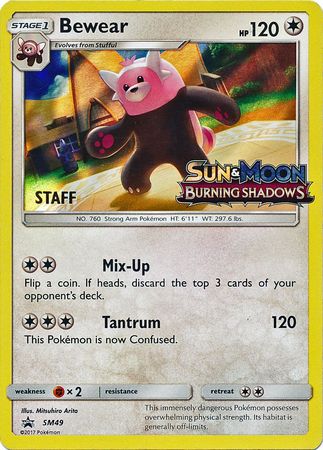 Bewear (SM49) (Staff Prerelease Promo) [Sun & Moon: Black Star Promos] | Cracking-Singles