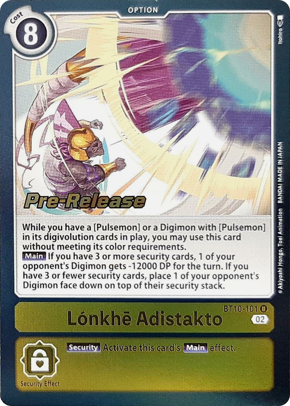 Lonkhe Adistakto [BT10-101] [Xros Encounter Pre-Release Cards] | Cracking-Singles