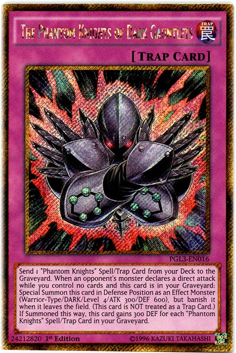 The Phantom Knights of Dark Gauntlets [PGL3-EN016] Gold Secret Rare | Cracking-Singles