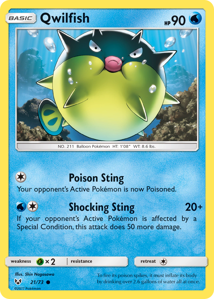 Qwilfish (21/73) [Sun & Moon: Shining Legends] | Cracking-Singles