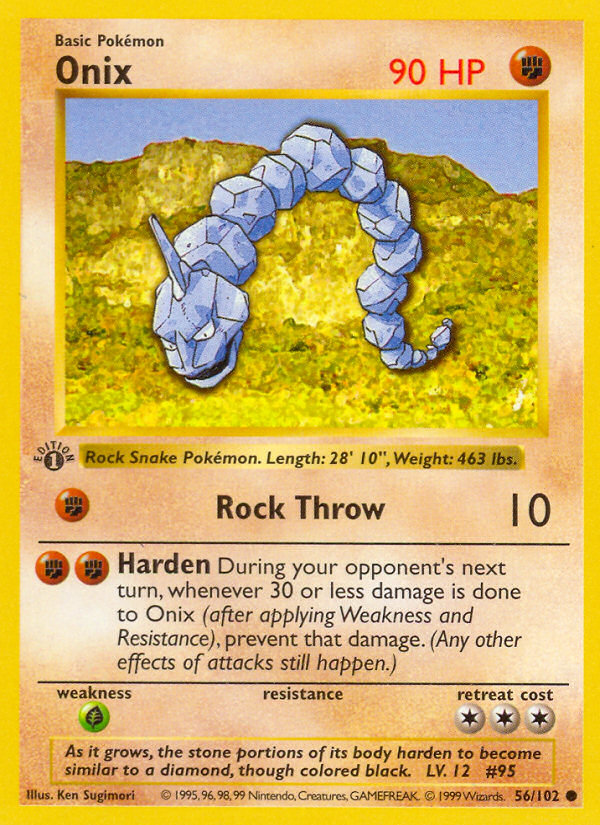 Onix (56/102) (Shadowless) [Base Set 1st Edition] | Cracking-Singles