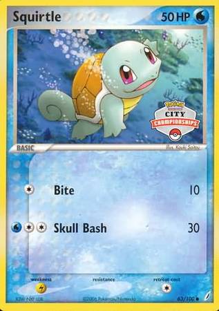 Squirtle (63/100) (City Championship Promo) [EX: Crystal Guardians] | Cracking-Singles