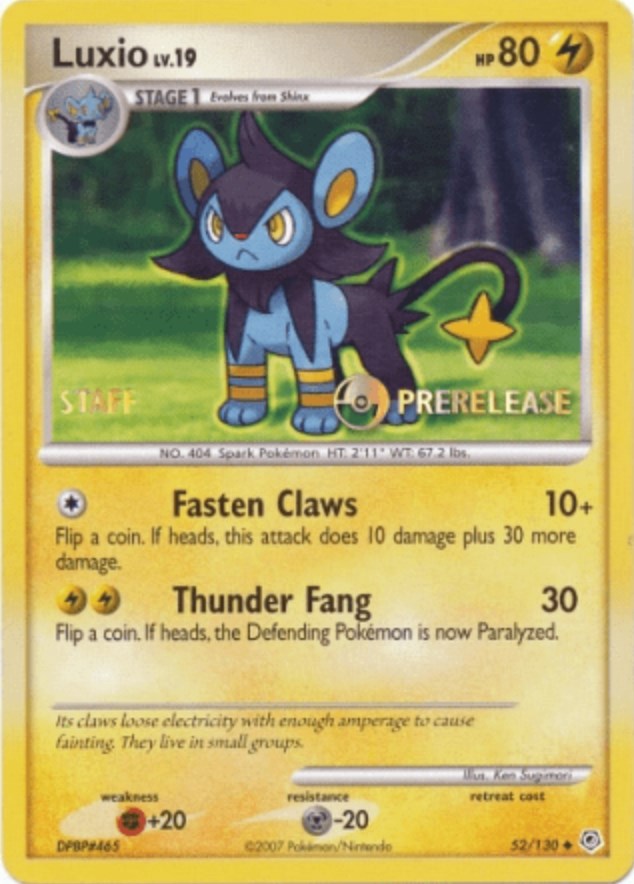 Luxio (52/130) (Prerelease Promo Staff) [Nintendo: Black Star Promos] | Cracking-Singles