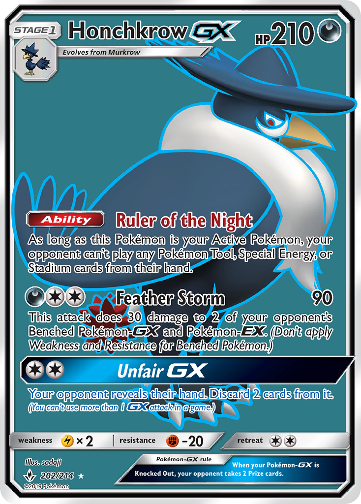 Honchkrow GX (202/214) [Sun & Moon: Unbroken Bonds] | Cracking-Singles