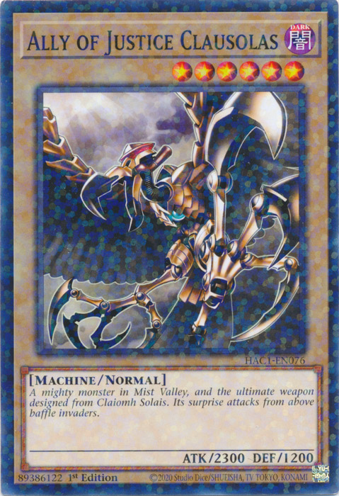 Ally of Justice Clausolas (Duel Terminal) [HAC1-EN076] Common | Cracking-Singles