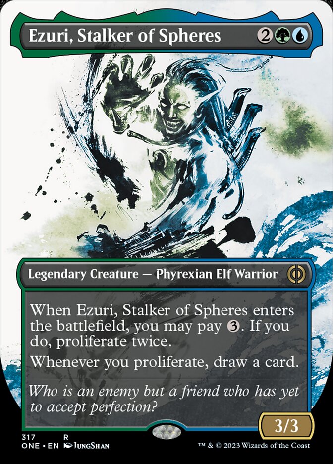 Ezuri, Stalker of Spheres (Borderless Ichor) [Phyrexia: All Will Be One] | Cracking-Singles