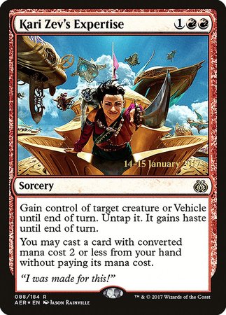 Kari Zev's Expertise [Aether Revolt Prerelease Promos] | Cracking-Singles