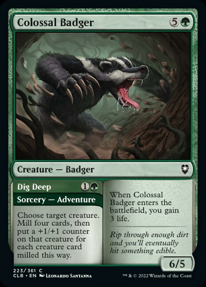 Colossal Badger // Dig Deep [Commander Legends: Battle for Baldur's Gate] | Cracking-Singles