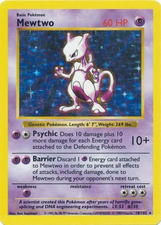 Mewtwo (10/102) [Base Set Shadowless Unlimited] | Cracking-Singles