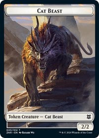 Cat Beast // Construct Double-sided Token [Zendikar Rising Tokens] | Cracking-Singles