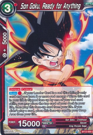 Son Goku, Ready for Anything [BT12-006] | Cracking-Singles