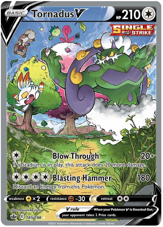 Tornadus V (185/198) [Sword & Shield: Chilling Reign] | Cracking-Singles