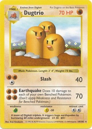 Dugtrio (19/102) [Base Set Shadowless Unlimited] | Cracking-Singles