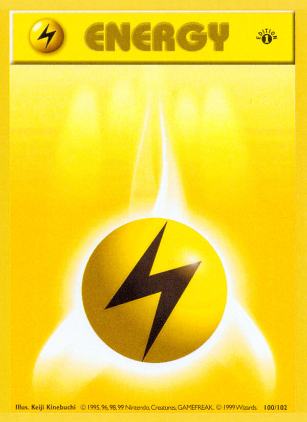 Lightning Energy (100/102) (Shadowless) [Base Set 1st Edition] | Cracking-Singles