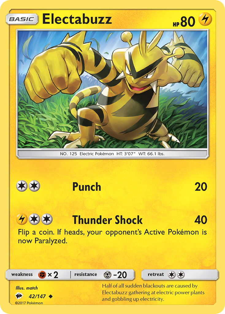 Electabuzz (42/147) [Sun & Moon: Burning Shadows] | Cracking-Singles