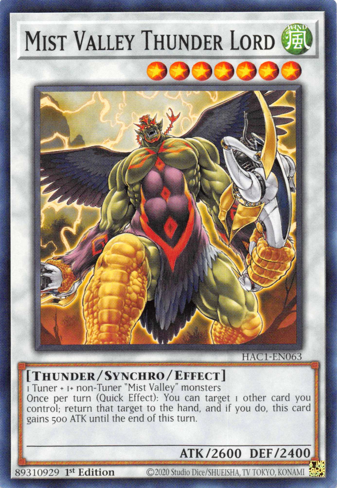 Mist Valley Thunder Lord [HAC1-EN063] Common | Cracking-Singles