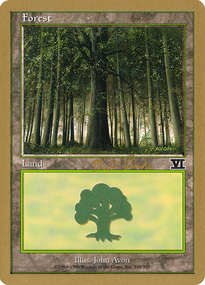 Forest (ml349) (Matt Linde) [World Championship Decks 1999] | Cracking-Singles