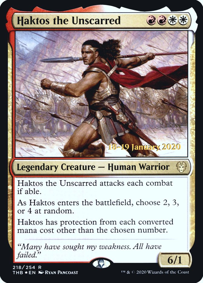 Haktos the Unscarred [Theros Beyond Death Prerelease Promos] | Cracking-Singles