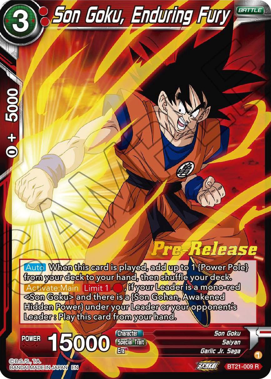 Son Goku, Enduring Fury (BT21-009) [Wild Resurgence Pre-Release Cards] | Cracking-Singles