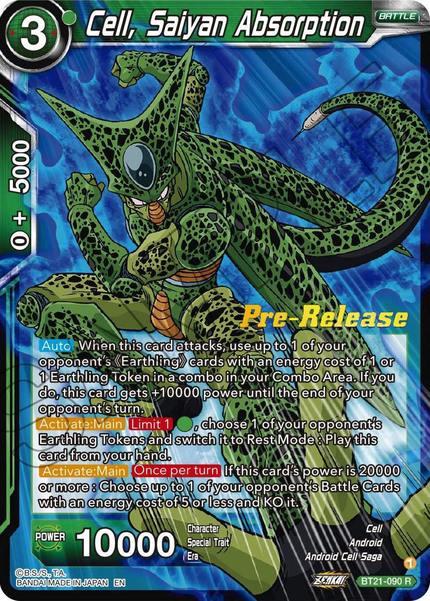 Cell, Saiyan Absorption (BT21-090) [Wild Resurgence Pre-Release Cards] | Cracking-Singles