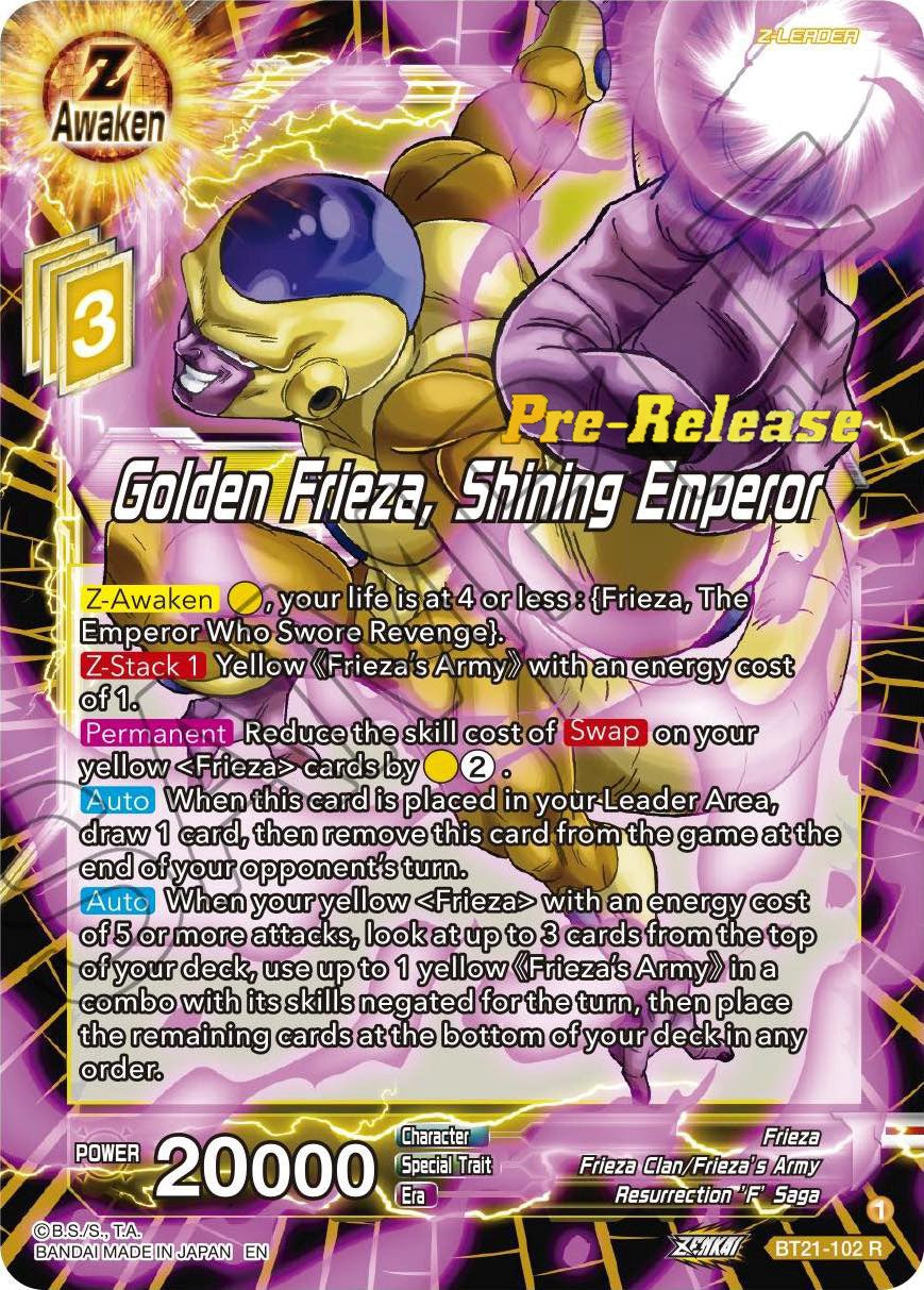 Golden Frieza, Shining Emperor (BT21-102) [Wild Resurgence Pre-Release Cards] | Cracking-Singles