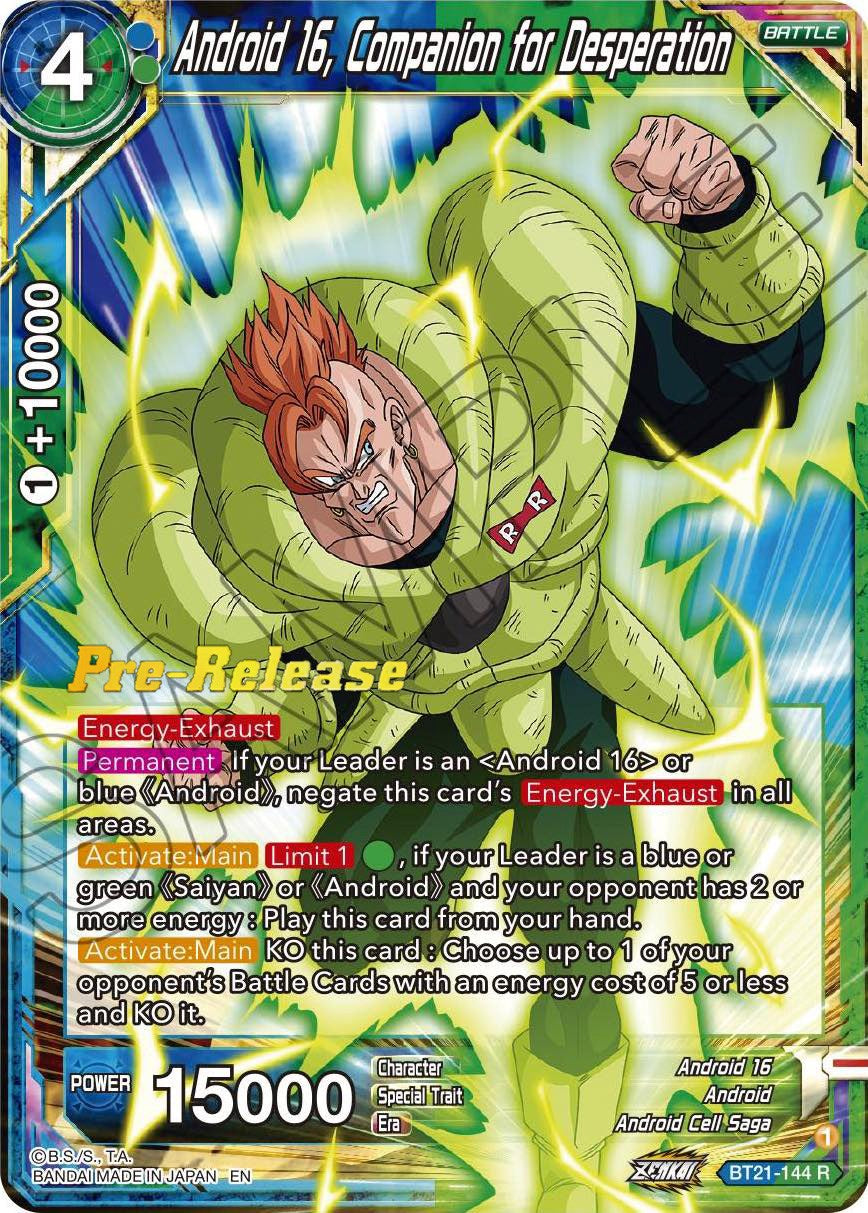 Android 16, Companion for Desperation (BT21-144) [Wild Resurgence Pre-Release Cards] | Cracking-Singles