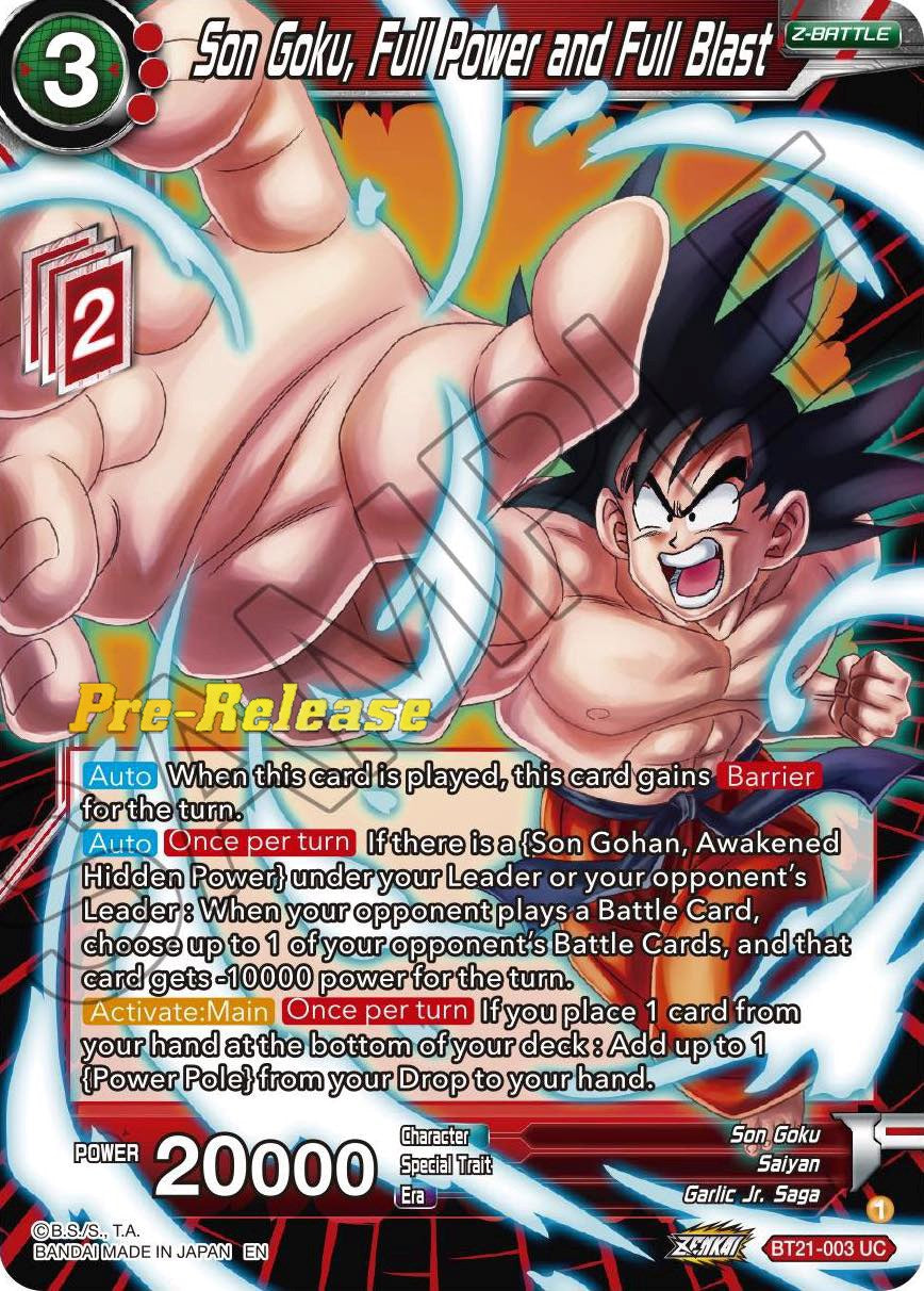 Son Goku, Full Power and Full Blast (BT21-003) [Wild Resurgence Pre-Release Cards] | Cracking-Singles