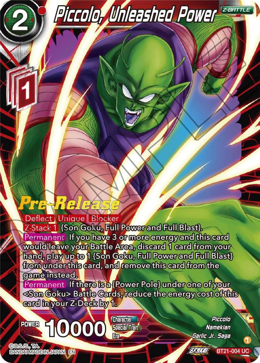 Piccolo, Unleashed Power (BT21-004) [Wild Resurgence Pre-Release Cards] | Cracking-Singles