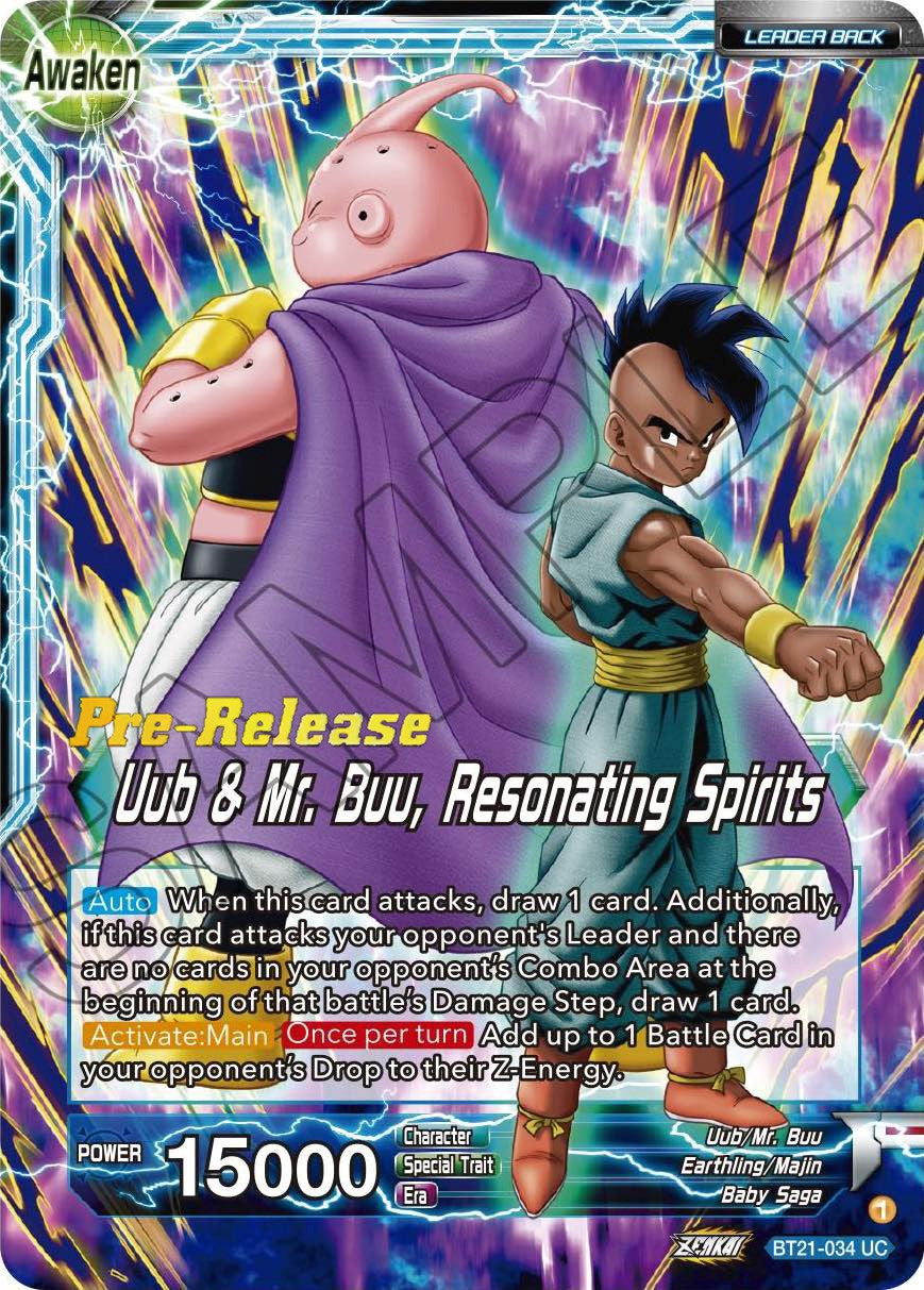 Uub // Uub & Mr. Buu, Resonating Spirits (BT21-034) [Wild Resurgence Pre-Release Cards] | Cracking-Singles