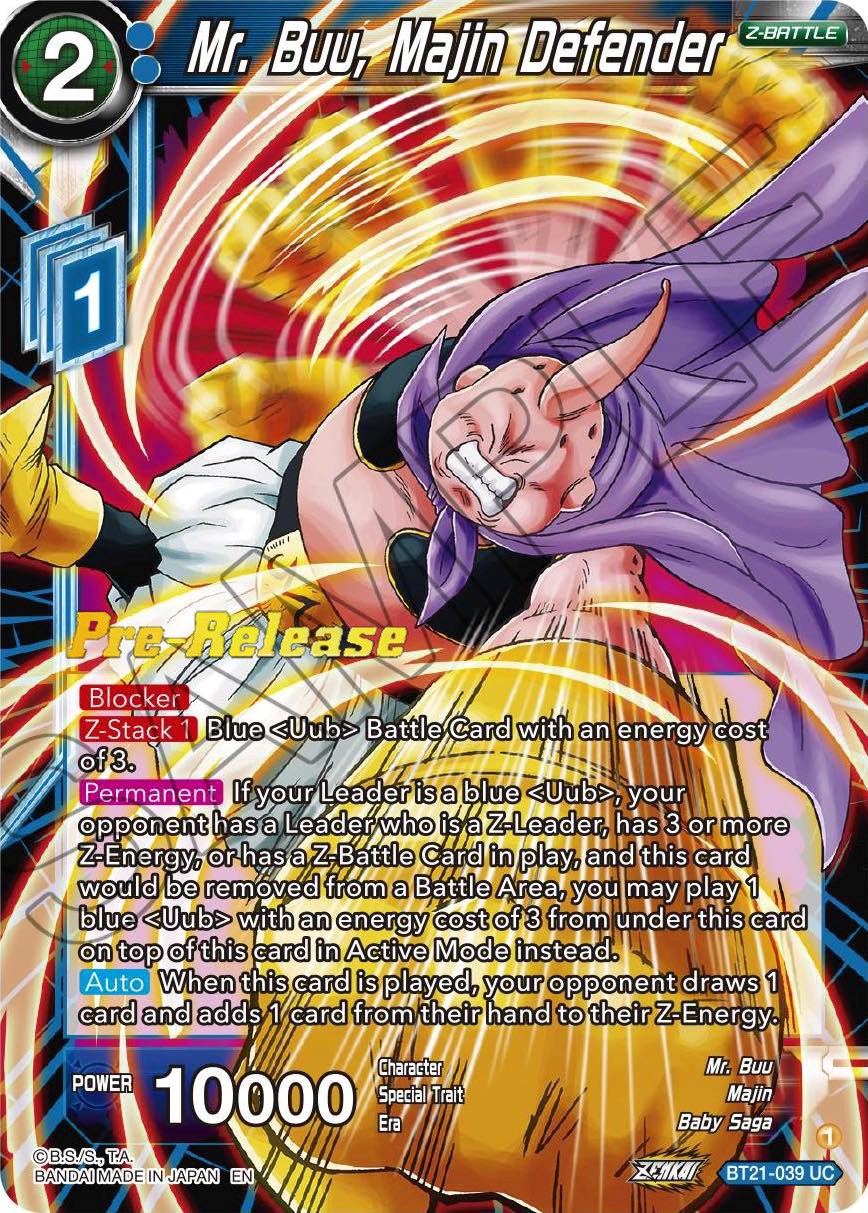 Mr. Buu, Majin Defender (BT21-039) [Wild Resurgence Pre-Release Cards] | Cracking-Singles