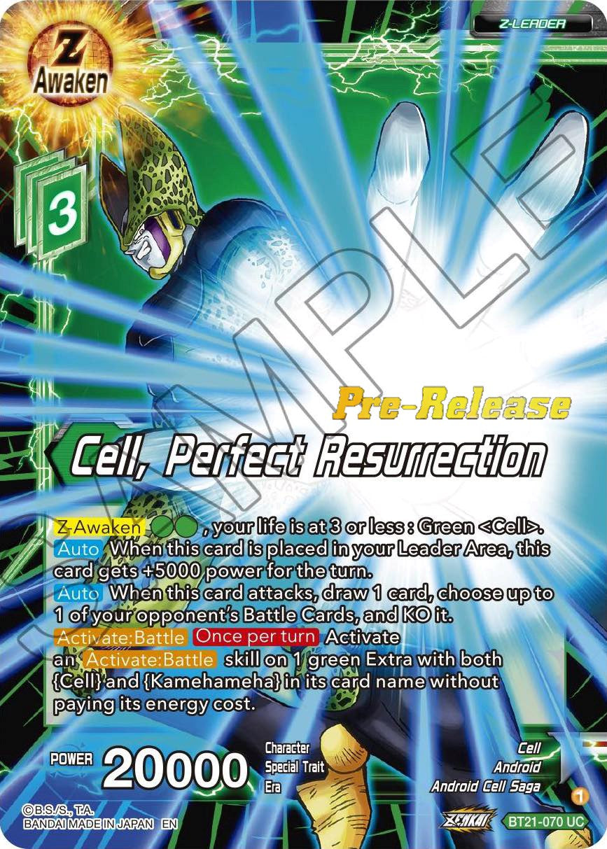 Cell, Perfect Resurrection (BT21-070) [Wild Resurgence Pre-Release Cards] | Cracking-Singles