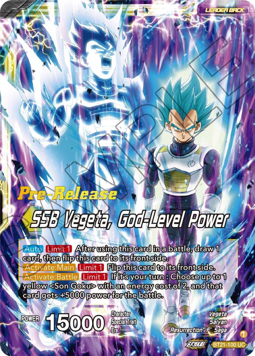 SSB Son Goku // SSB Vegeta, God-Level Power (BT21-100) [Wild Resurgence Pre-Release Cards] | Cracking-Singles