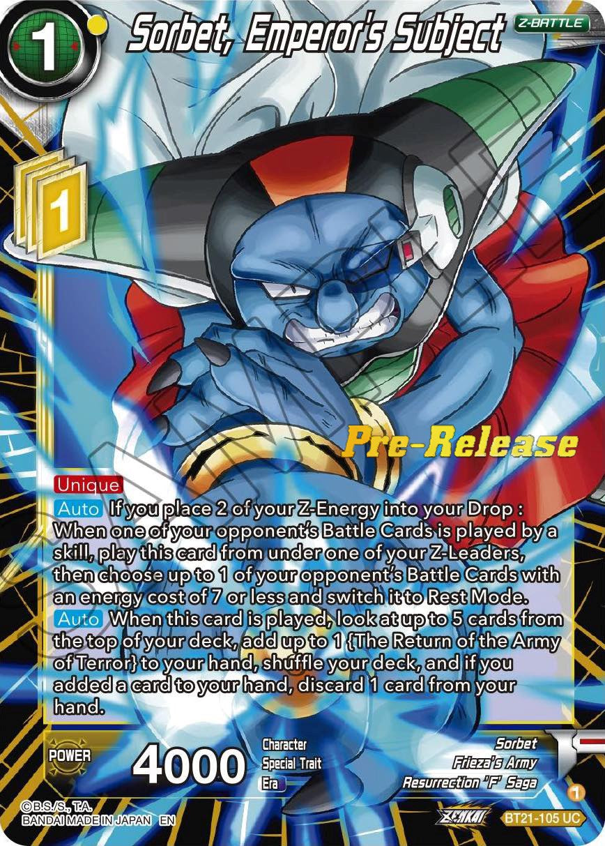 Sorbet, Emperor's Subject (BT21-105) [Wild Resurgence Pre-Release Cards] | Cracking-Singles