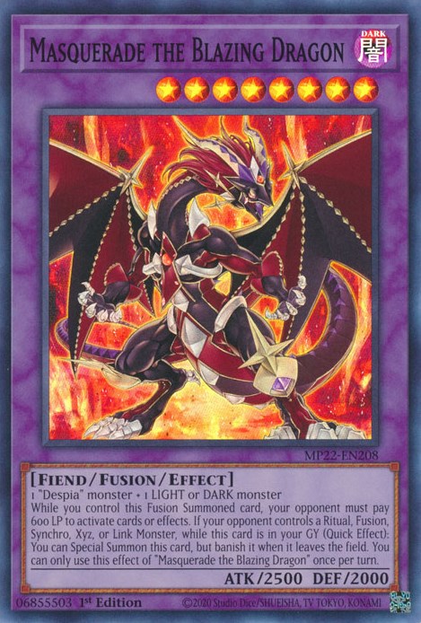 Masquerade the Blazing Dragon [MP22-EN208] Super Rare | Cracking-Singles