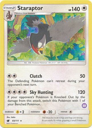 Staraptor (83/111) (Deck Exclusive #22) [Sun & Moon: Trainer Kit - Alolan Sandslash] | Cracking-Singles