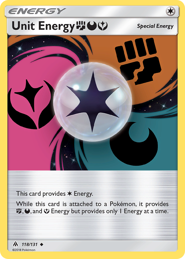 Unit Energy (118/131) (Fighting, Darkness, Fairy) [Sun & Moon: Forbidden Light] | Cracking-Singles