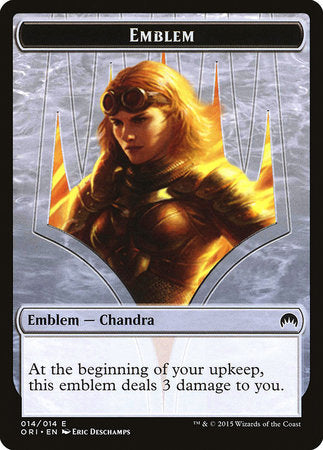 Emblem - Chandra, Roaring Flame [Magic Origins Tokens] | Cracking-Singles