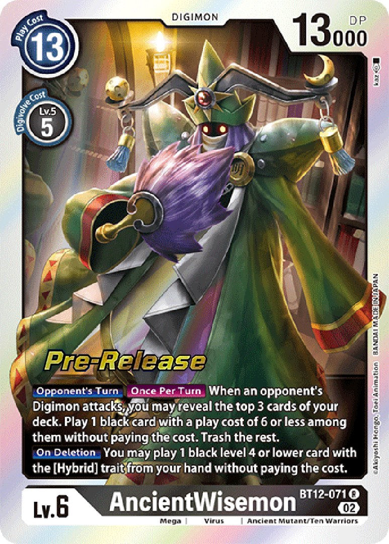 AncientWisemon [BT12-071] [Across Time Pre-Release Cards] | Cracking-Singles