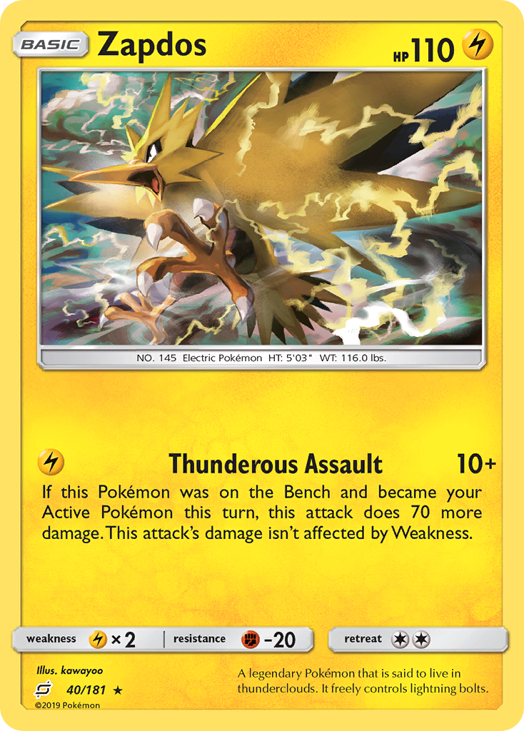 Zapdos (40/181) [Sun & Moon: Team Up] | Cracking-Singles