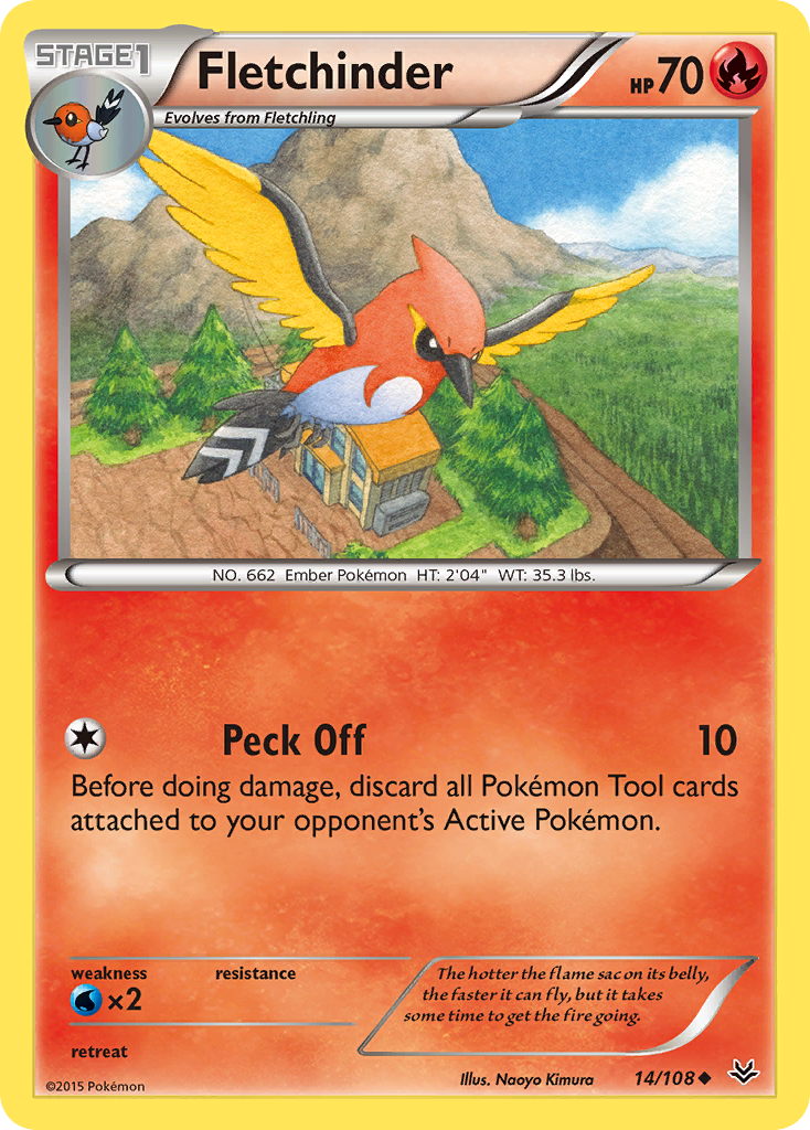 Fletchinder (14/108) [XY: Roaring Skies] | Cracking-Singles