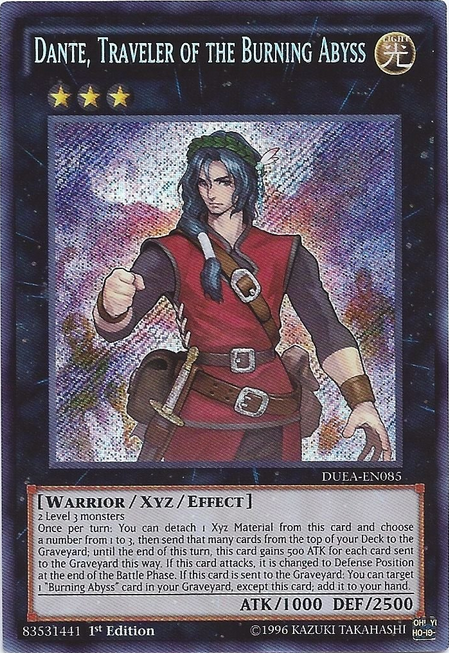 Dante, Traveler of the Burning Abyss [DUEA-EN085] Secret Rare | Cracking-Singles